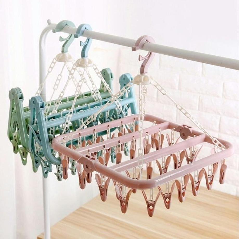 1 adet 32 klipsli katlanır elb - Baby Clothing Hanging Rack incelemesi ve fiyatı